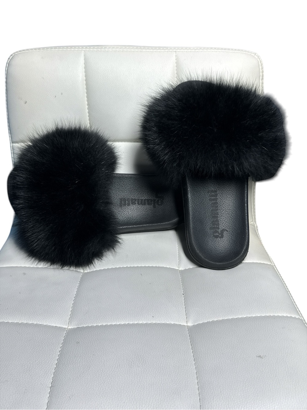 Glamanii Black Fluffy Fox Fur
Slide Sandals - Picture 6 of 10